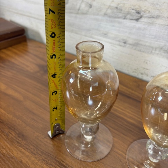 Venini Vittorio Zecchin Veronese vases Lot of 2 6" Tall Italian Hand Blown Glass - Picture 5 of 6